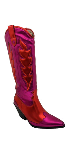 Pink + Red Cowgirl Boot