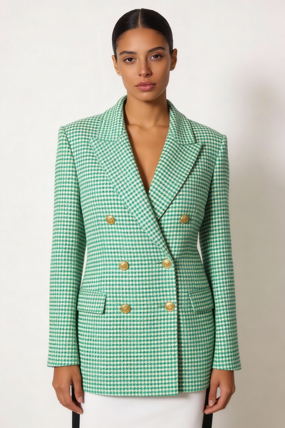 Houndstooth Double Blazer