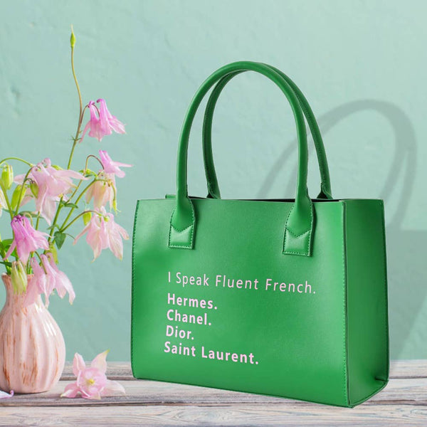 I Speak Fluent French Message Tote Shoulder Bag