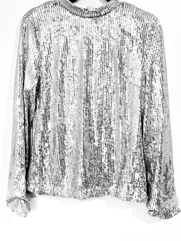 Silver/Nude Sequin Top