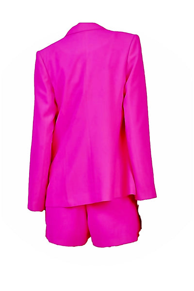 Neon Oversized Blazer & High Waist Shorts