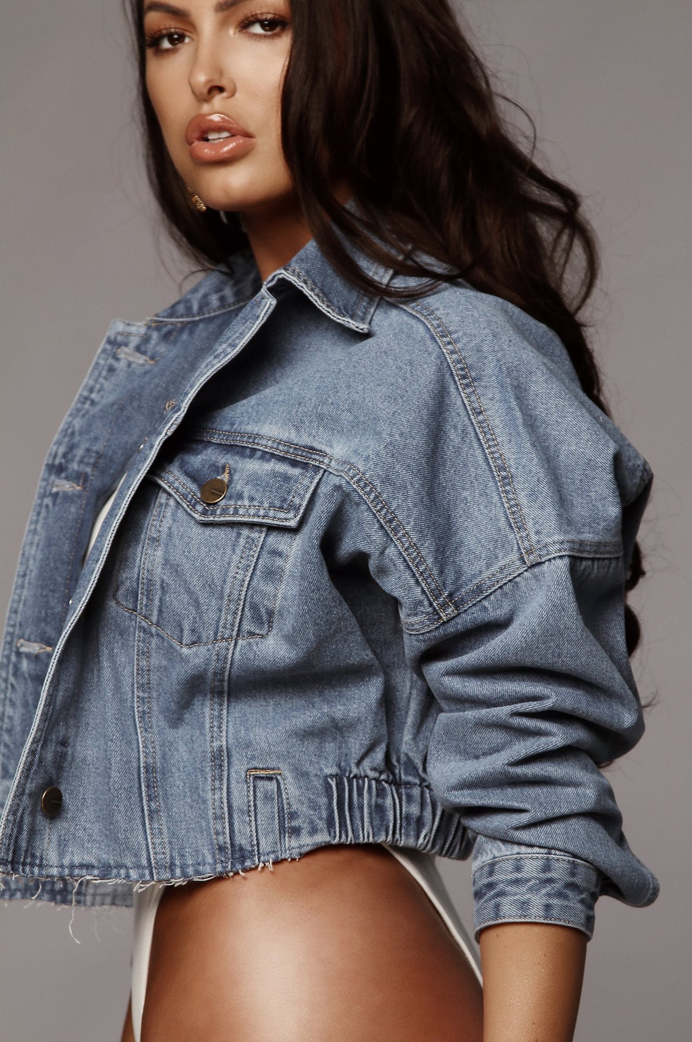 Denim and Diamond Crop Jean Jacket – SHE Amour Couture